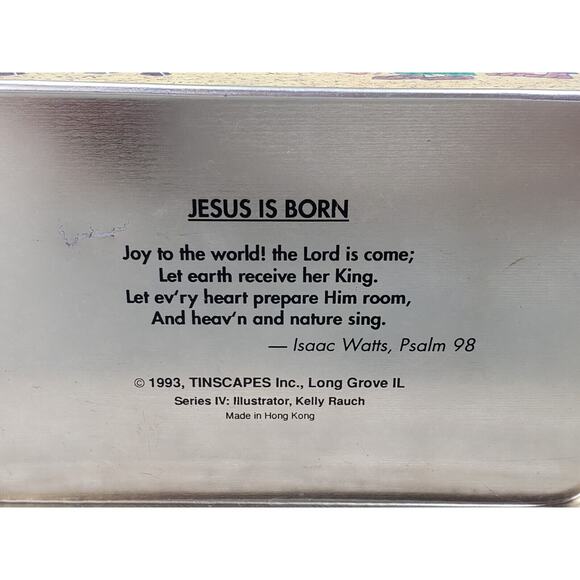 1993 Tinscapes Collectable Tin Jesus Is Born Empty - Picture 9 of 9